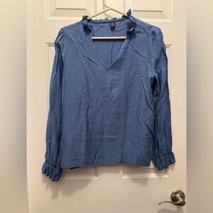 SHEIN Blue Long Sleeve Blouse